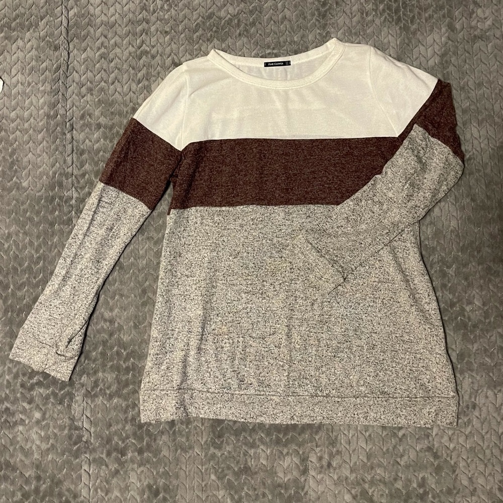 Pink Clover Colorblock Knit Top